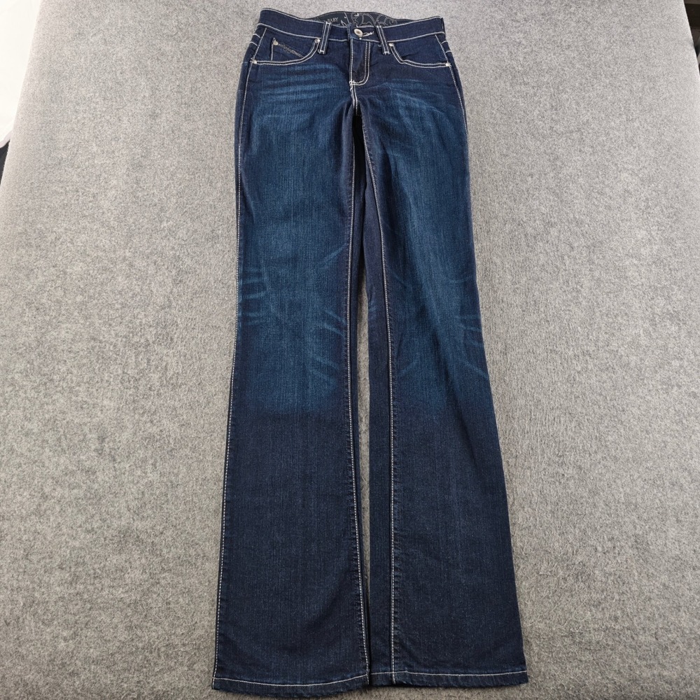 Wrangler Q-Baby Ultimate Riding Jeans Womens 0x34 Dark Wash Bootcut WRQ25ST